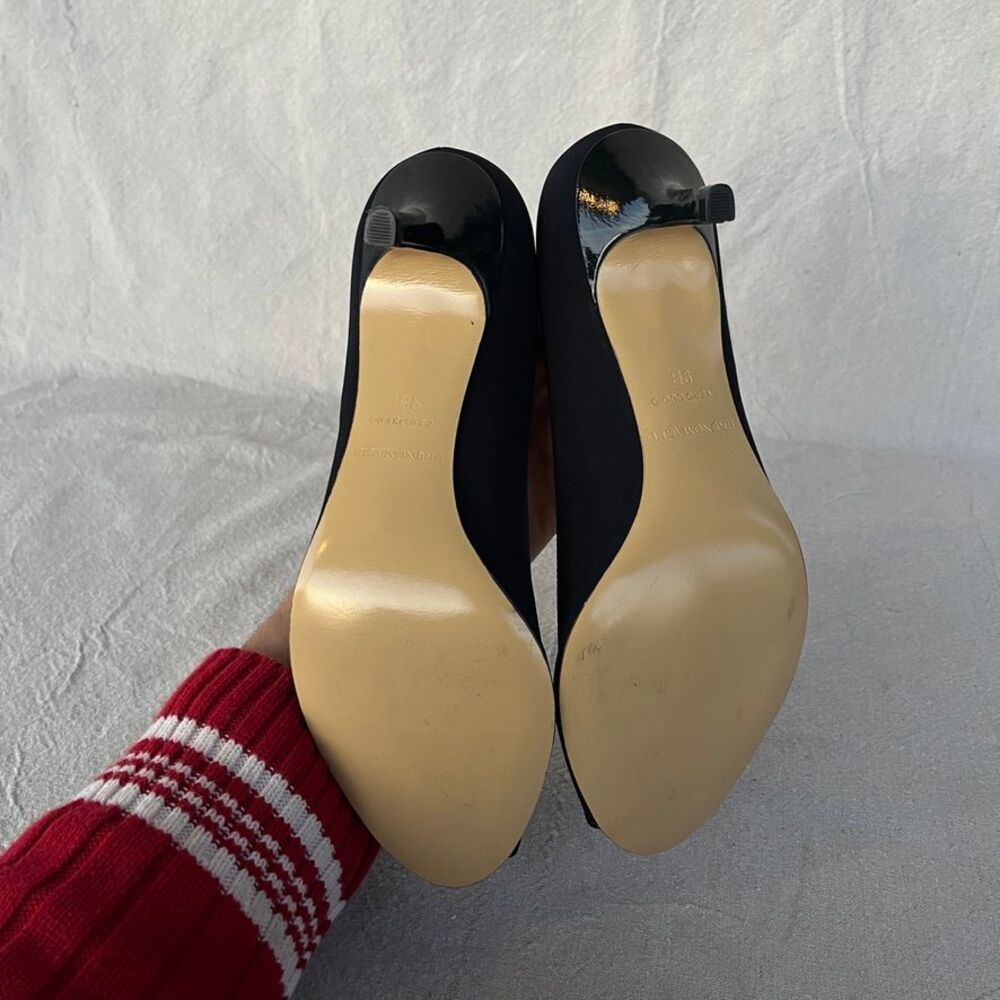 Bruno Magli High heel Navy blue pumps open toed size 9 - Picture 8 of 9